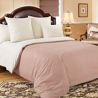 КПБ 1,5сп перкаль 70*70см однотонный КАКАО Текс Дизайн 1250П