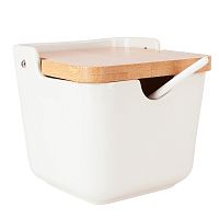 Солонка фарфор 11,5*11,5*11см 500мл NATUREL с ложкой Nouvelle Home 2633010