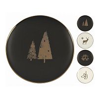 Тарелка десертная фарфор 20см НОВЫЙ ГОД 4 дизайна Купман Q75990790