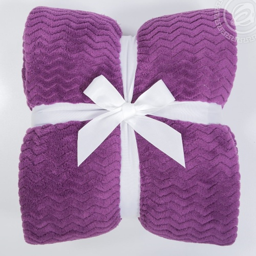 Плед 180*200см флис РОСКОШЬ сирень Арт Постель