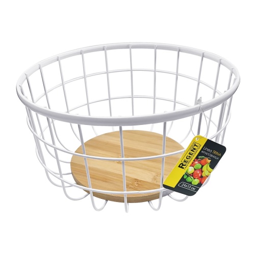 Фруктовница стальная 24*13см TRINA WHITE Regent 93-TR-01-25