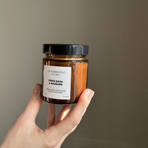 Аромасвеча в банке 150г APOTHECARY FRESH BASIL&RHUBARB Vila Hermanos
