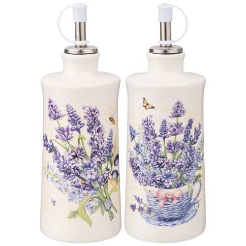 Набор для масла/уксуса керамика 2пр 300мл 6,5*14,5см ПРОВАНС ЛАВАНДА Agness 358-2009