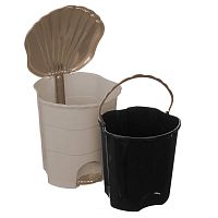 Контейнер для мусора 7л с педалью (латте-капучино) V150720