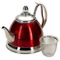 Чайник нерж. сталь 0,8л Regent PROMO Red с ситечком индукция 94-1508