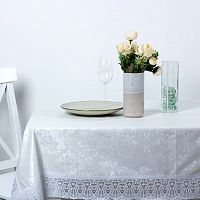 Скатерть ПВХ 122*152см прямоугольная (белый) Meiwa FPLUS-DAMASK AZ WH