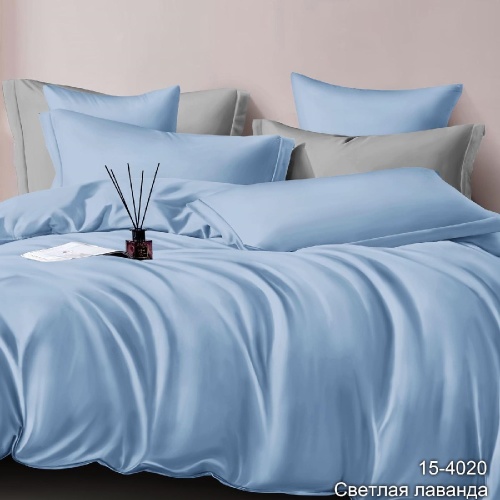 КПБ 2,0сп (европростыня) сатин 70*70см однотонный СВЕТЛАЯ ЛАВАНДА Хлопковый Рай