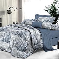 КПБ 2,0сп (европростыня) сатин 50*70см+70*70см ШТРИХИ Хлопковый Рай