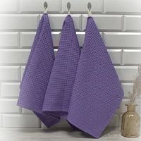 Набор полотенец 3шт вафельные 45*60см СИРЕНЕВЫЙ Votex Home