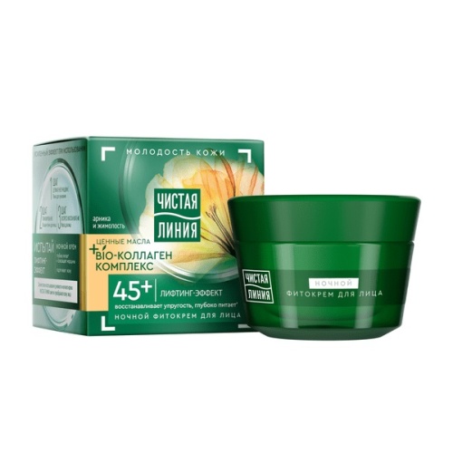 Крем для лица ЧИСТАЯ ЛИНИЯ 45мл Ночь Арника и Жимолость 1/6