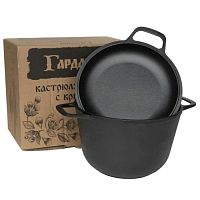 Кастрюля чугун 4,0л Биол ГАРДАРИКА с крышкой-сковородой 1304-4