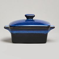 Форма для запекания керамика 16,5*10*5/9см REACTIVE BLUE с крышкой Agness 780-133
