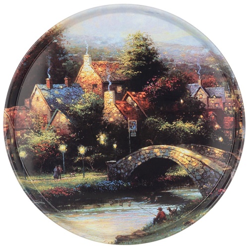 Поднос метал. 33см ЗАГОРОДНЫЙ ПЕЙЗАЖ Agness 898-221 Поднос метал. 33см ЗАГОРОДНЫЙ ПЕЙЗАЖ Agness 898-221