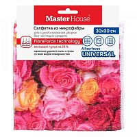 Салфетка для уборки 30*30см ГОЛЛАНДСКИЕ ЦВЕТЫ микрофибра Master House 60160
