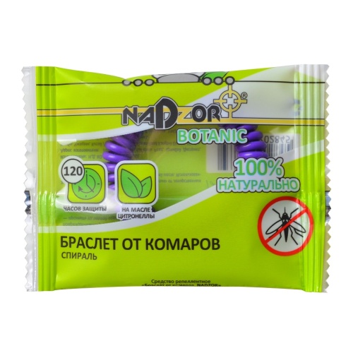 Браслет от комаров NADZOR 30г Botanic Резинка Микс 1/12