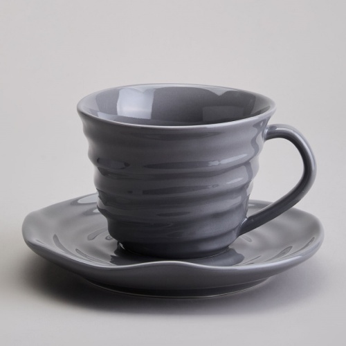 Чайная пара фарфор 240мл TRENDY СЕРЫЙ Lefard 358-2238