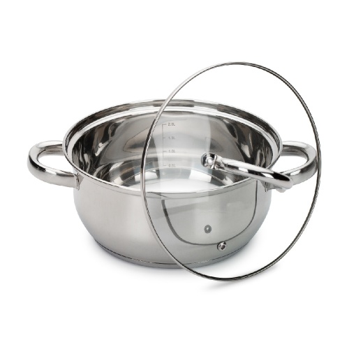 Кастрюля нерж. сталь 2,8л Attribute GRACE со стекл. крышкой индукция ASG020