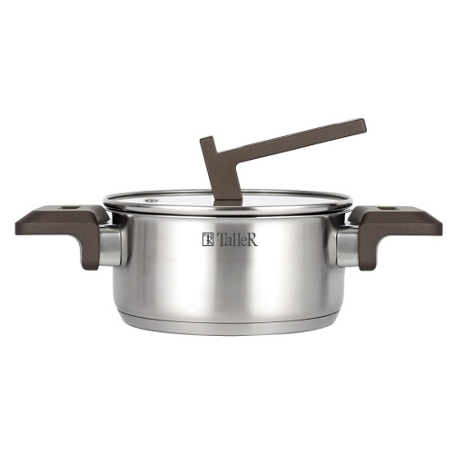 Кастрюля нерж. сталь 1,4л Taller МЕТОД со стекл. крышкой индукция TR-17306
