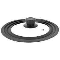 Крышка 24-26-28см Tima стеклянная с силикон. ручкой и ободом на 3р-ра черный 48242628BL