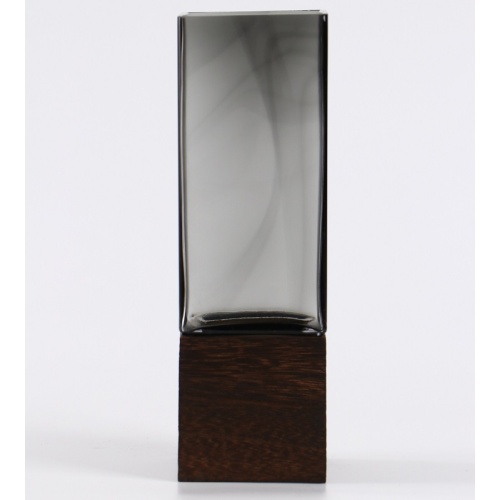 Ваза стекло 8*25см КВАДРАТНАЯ серый Данте 10901002