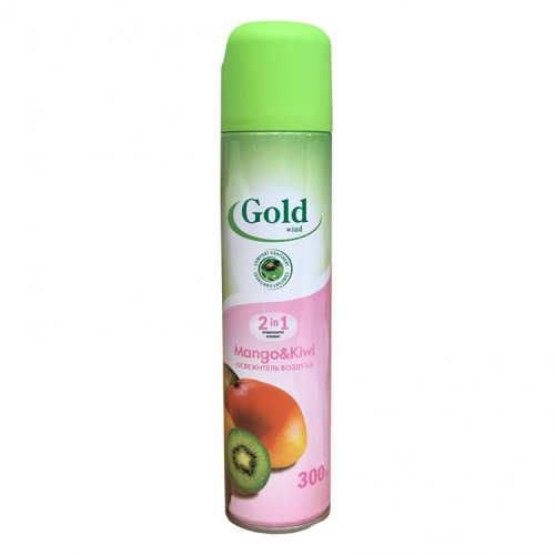 Освежитель воздуха GOLD WIND 300мл 2в1 Манго и Киви 1/12