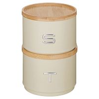 Банки для сыпучих сталь 2шт 11*16см IVORY штабелируемые Agness 790-402