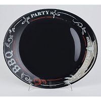 Тарелка для стейка разноцветное стекло 30см ФРЕНДС ТАЙМ БЛЭК Luminarc P1070