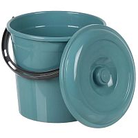 Ведро с крышкой 10л бирюзово-синий Violet 021055