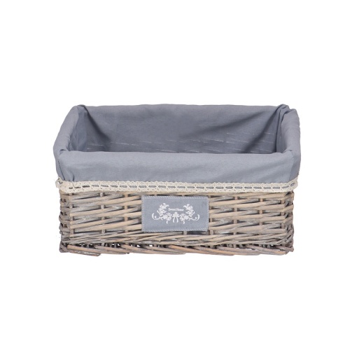 Корзинка декоративная 40*31*17см ЛЁН серый Магамакс EW-19M