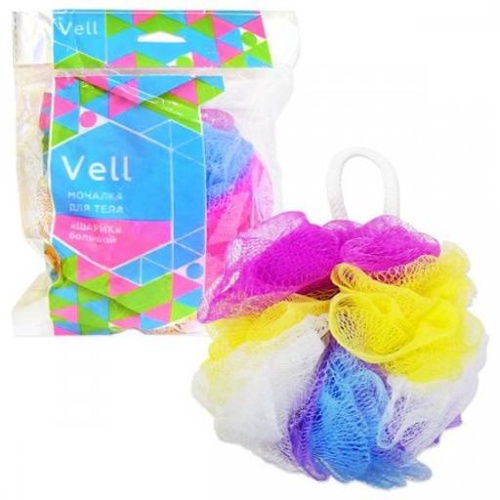 Мочалка для тела 45г ШАРИК VELL безузловая сетка Антелла Н042