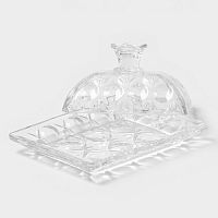 Масленка стекло 15,5*11,5*8см СЕМИЦВЕТ Доляна 4103582