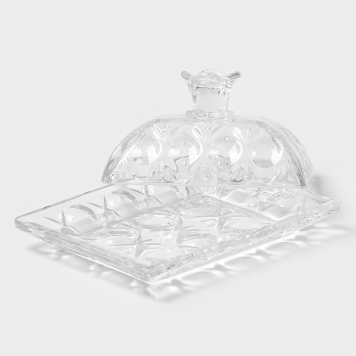 Масленка стекло 15,5*11,5*8см СЕМИЦВЕТ Доляна 4103582