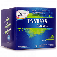 Тампоны TAMPAX 16шт Компак Супер 1/6