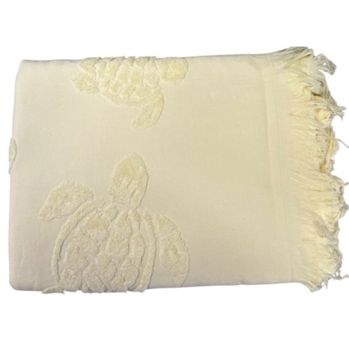 Полотенце махровое 100*150см ЧЕРЕПАШКИ 450г/м2 бежевый 5712