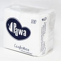 Салфетки бумажные PAWA 100шт Белые 1сл