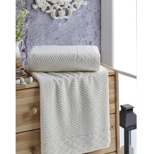 Полотенце махровое 70*140см LORENZO 500г/м2 кремовый АГХ