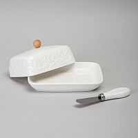 Масленка фарфор 16,5*12,5*8см FLOWERS STORY с ножом Lefard 474-257