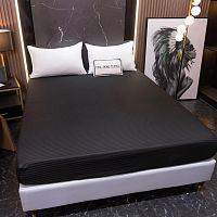 Простыня на резинке 180*200см борт 30см сатин-страйп однотонный ЧЕРНЫЙ Viva Home Textile
