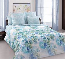 КПБ Евро перкаль 70*70см ВИНОГРАДНАЯ ЛОЗА-2 голубой Текс Дизайн 4250П