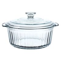 Кастрюля жар. стекло 1,5л Appetite РИФЛЕНАЯ со стекл. крышкой GC1500