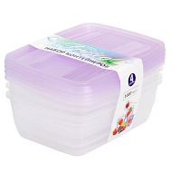 Набор контейнеров прямоугольные 4шт 1,0л FRESCO лаванда Violet 470010136