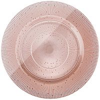 Тарелка обеденная розовое стекло 28см GLAMOUR PINK Аксам 339-245