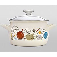 Кастрюля эмаль 3,1л Metrot КУХНЯ сферическая со стекл. крышкой индукция 389615