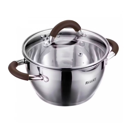 Кастрюля нерж. сталь 1,6л Regent TRUFFLE со стекл. крышкой индукция 67-0216