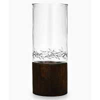 Ваза стекло 10*25,5см 1,25л с деревянной подставкой See you home 10861839