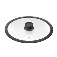 Крышка 20см Home Queen RED HOT стеклянная с силикон. ручкой и ободом 77153 1/24