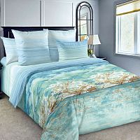 КПБ Евро перкаль 70*70см ЛЕТНИЙ ПЕЙЗАЖ-1 мятный Текс Дизайн 4250ПН