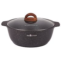 Жаровня 4,0л Kukmara GRANIT ULTRA литой алюм. АП со стекл. крышкой индукция (original) жгои41а