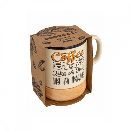Кружка керамика 420мл COFFEE MANIA бежевый Sirocco STC003 Кружка керамика 420мл COFFEE MANIA бежевый Sirocco STC003