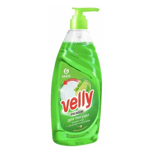 Средство для мытья посуды GRASS 1,0л Velly Premium Лайм-мята